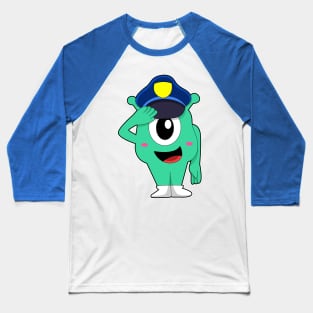 Alien as Police officer with Police hat Baseball T-Shirt